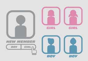 Boy Girl Default Avatar Vectors