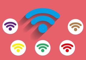 Free Wifi Icon Long Shadow Vector