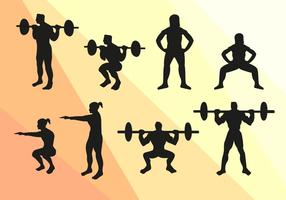 Squat Sport Silhouettes Vector