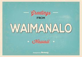 Waimanalo Hawaii Retro Greeting Illustration vector