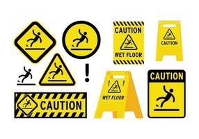 Wet Floor Sign Vector