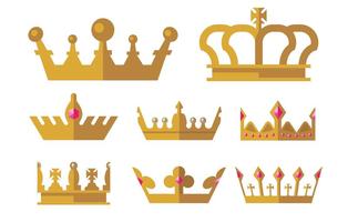 Iconos De La Corona Dorada vector