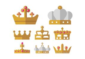 Golden Crown Vector Icons