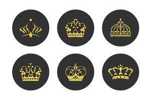 Golden Crown Pageant Vector Set