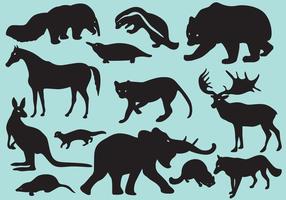 Wild Silhouette Mammals vector