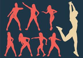 Zumba Woman Dancers Silhouette vector