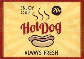 Retro Glowing Hot Dog Sign Vector 