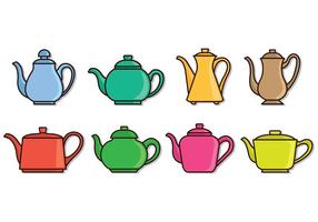 Set Of Teapot Icons vector