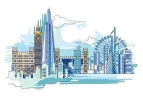 Vector Illustration The Shard and The London Skyline