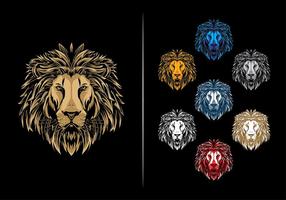 Bold symmetrical lion head t-shirt graphic vector