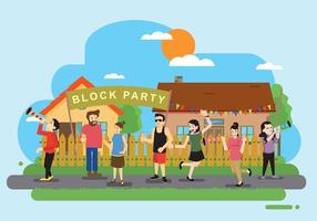 Free Block Party In Front Of Residential Illustration vector