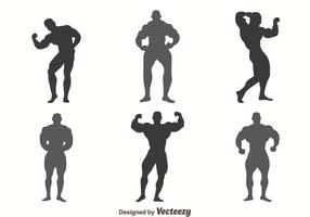 Body Building SIlhouette Vectors