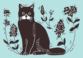 Cat Lithograph vector