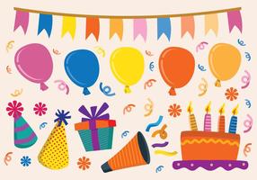 Retro Birthday Elements vector