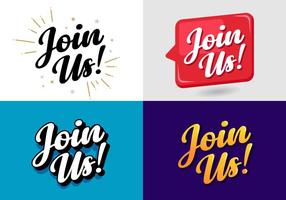 Join Us Sign Vectors 