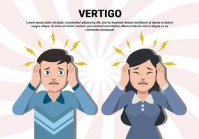 Woman And Man With Vertigo Vector Illustration