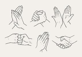 Hand Drawn Hand Gestures Vectors 