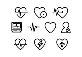 Vector de icono de línea médica de corazón gratis