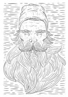 Hand Drawn Vector Beard Illustration