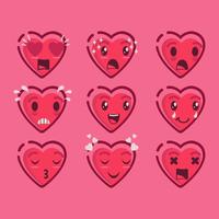 Cute Valentine Emoji Of Hearts Vector 