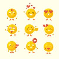 Cute yellow emoji for valentine vector