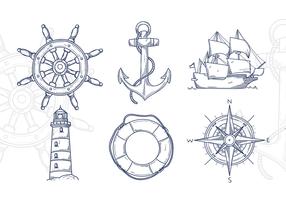 Nautical Hand Drawn Illustration vector