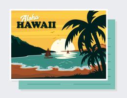 Hawaii Postcard Vector