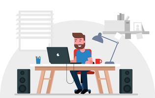 Vector Office Worker Illustration