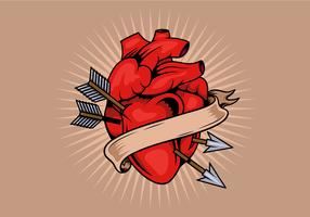 Plantilla de tatuaje del corazón vector