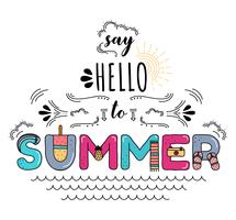 Say Hello To Summer Typography Vector