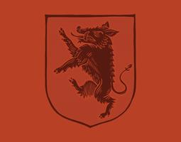 wild boar coat of arms vector