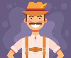 Man In Lederhosen Illustration vector