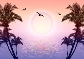 Beautiful Tropical Scene Illustration vector