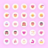 Valentine Emoji Vector Set