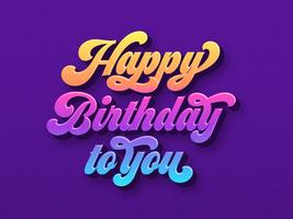 Happy Birthday To You Typography vector