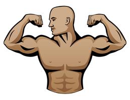 Male Body Builder Logo Vector Illustration