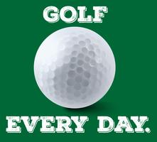 Golf ball on green poster vector