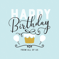 Happy Birthday Typography Vector Card