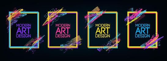 Vector frame for text Modern Art graphics for hipsters . dynamic frame stylish geometric black background . element for design business cards, invitations, gift cards, flyers and brochures.