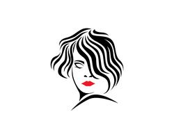 hair woman and face logo and symbols  vector