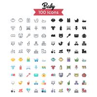 baby icon set vector