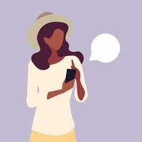 African American Woman Using Phone vector