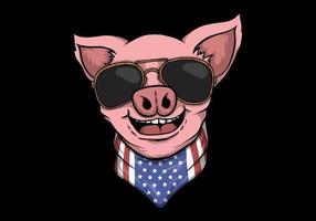 Smiling Pig head design vector