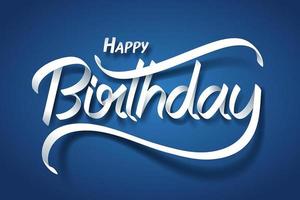 Paper art of Happy birthday calligraphy hand lettering vector