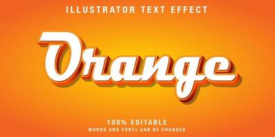 efecto de texto cursivo editable en blanco y naranja vector