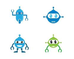 Robot logo template vector