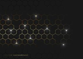 Gold hexagons pattern vector