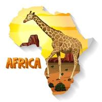 Wild african animal on the map vector