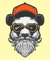 modern style of panda illustration vector