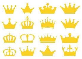 Royal crown vector design illustration set isolated on white background